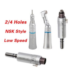 NSK Style Dental Latch/Push Slow Speed Handpiece Contra Angle Air Motor 2/4Holes