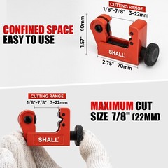 SHALL 4-Piece Tubing Cutter Set, for Copper, Aluminum, Stainless Steel,PVC Pipe