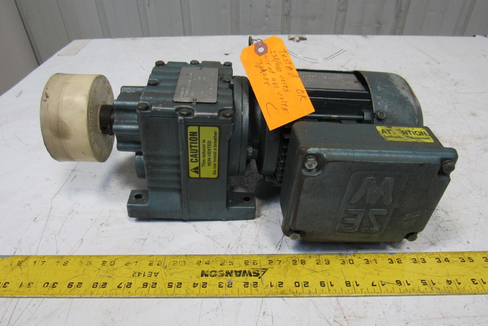 Sew R27DT71G4 61.30:1 Ratio 28RPM 1/3Hp 230/460V Inline Gear Motor