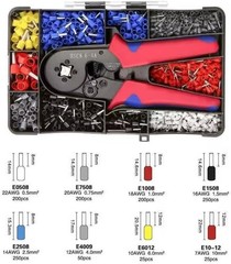 Ferrule Crimping Tool Kit Self-adjustable Wire Crimper Pliers 1200pcs Terminal