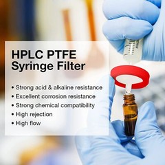 50x PTFE Syringe Filter 0.45μm 13mm Hydrophobic Non-Sterile Chemicals Filtration