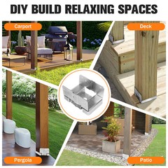 10PCS 4×6 Heavy Duty Post Base for Concrete w/ 1-inch Standoff for Pergola/Patio