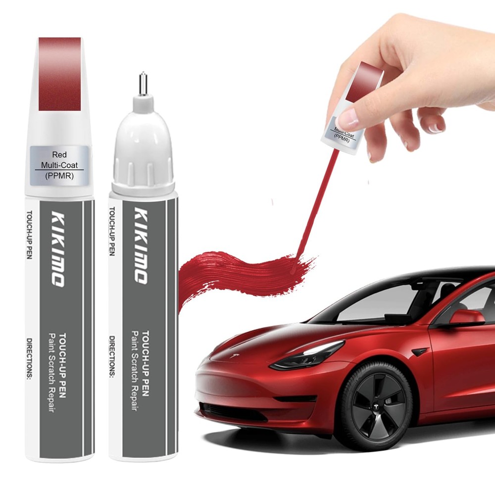 for Tesla Touch Up PaintRed MultiCoatPPMR, Car Paint Repair Kit for Tesla Mod…