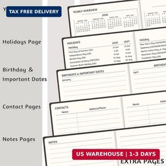 2026-2029 Pocket Monthly Planner, 3 Year Calendar 2026-2029, 6.2” x 3.6” x 0.6