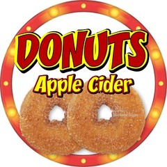 Donuts Apple Cider DECAL Snacks Concession Food Truck Sticker c2