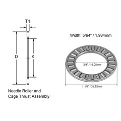 6 Sets 3/4″ Thrust Needle Roller Bearings with Two Washers NTA1220+2TRA
