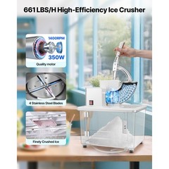 Commercial Snow Cone Machine Electric Ice Crusher Maker 661LBS/H Ice Shaver