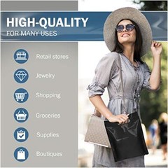 Black Merchandise Plastic Shopping Bags – 100 Pack 9″ x 12″ with 1.5 mil Thic…