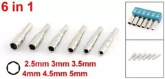 6 in 1 H4 Shank 2.5mm 3mm 3.5mm 4mm 4.5mm 5mm 6 Points Hex Sockets
