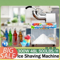 Efficient 48L Commercial Shaved Ice Machine, 500LB/H Electric Snow Cone Machine