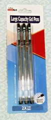 STUDIO ART Large Capacity Ink Gel Pens .5mm Classic – 3pack – Black – NEW