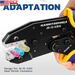 Crimping Tool for Insulated Electrical Wire Connectors-Awg 22-10 Ratchet Crimper