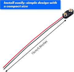 20 Pack 9v Battery Connector I Type 9v Battery Connector Clip Long Cable Connect