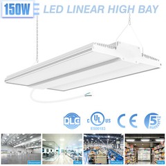 150W LED Linear High Bay Light Warehouse Factory Ceiling Hanging Fixture 22500LM