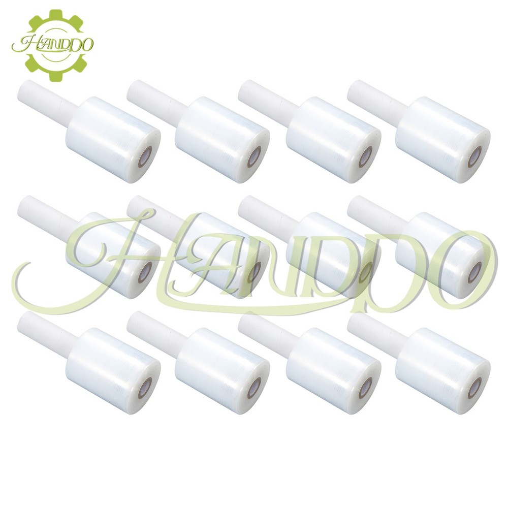 12 Pack Mini Hand Stretch Wrap 5″ 1000 Ft Roll 80 Gauge Thick, Winding Film
