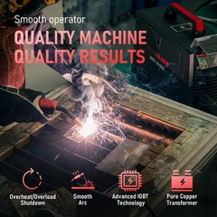 205A 5in1 MIG/Flux Core/TIG/Stick Welder 110V/220V Aluminum Welding LED Display