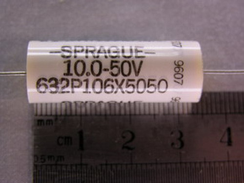 Sprague 632P 10uF 50V Metalized Polycarbonate Capacitor