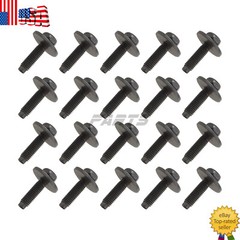 M6-1.0 x 20mm Flanged Hex Head Bolts Flange Screws Black Oxide Finish – 20Pcs
