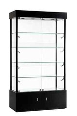 72-Inch Tempered Glass Tower Display – Frameless Showcase with LED Lighting