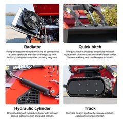 HY12C FREE SHIP/unloading Mini Excavator 1.2Ton 13.5hp Gas EPA Engine+Rake+Auger