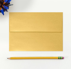 50 LUXPaper A7 Invitation Envelopes 5.25 x 7.25 80lb Gold Metallic Peel & Stick
