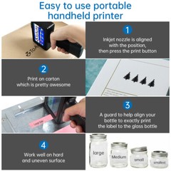 ToAuto Handheld Inkjet Printer Date QR Code Barcode Printing Logo Label Machine