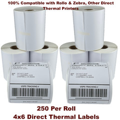 8 Rolls Label 4×6 Zebra 2844 Eltron ZP450 Direct Thermal Shipping 2000 Labels