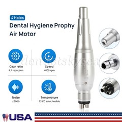 Dental Hygiene Prophy Handpiece Air Motor 4Holes 4:1 Nose Cone 360°Swivel YBB