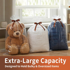 6 Pack 40X60 in Extra Large Clear Plastic Bags, Large Plastic Storage Bags for F