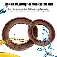 Oil Seal 5 to 15mm Rotary Shaft FKM Rubber Double Lip Stainless Steel Spring TTO