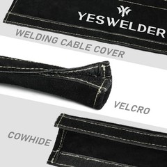 Flame Resistant Leather TIG Welding Torch Cable Cover – 25ft (7.6m) Durable Prot