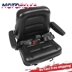 Adjustable Backrest Tractor Seat w/Safety Belt & Armrest Universal Forklift Seat