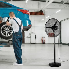 20″ High Velocity Industrial Pedestal Fan, 5000CFM Oscillating Fan With 4-Speeds