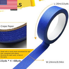 4 Rolls Premium Painters Tape, Blue Tape, Masking Tape, Paint Tape for Multi-Pur