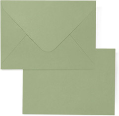 A7 Sage Green Envelopes 100 Pack, 5X7 V Flap Printable Envelopes for Invitation