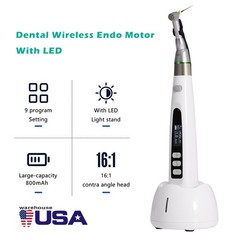Dental Cordless LED Endo Motor 16:1 Contra Angle/Apex Locator Root Canal Finder