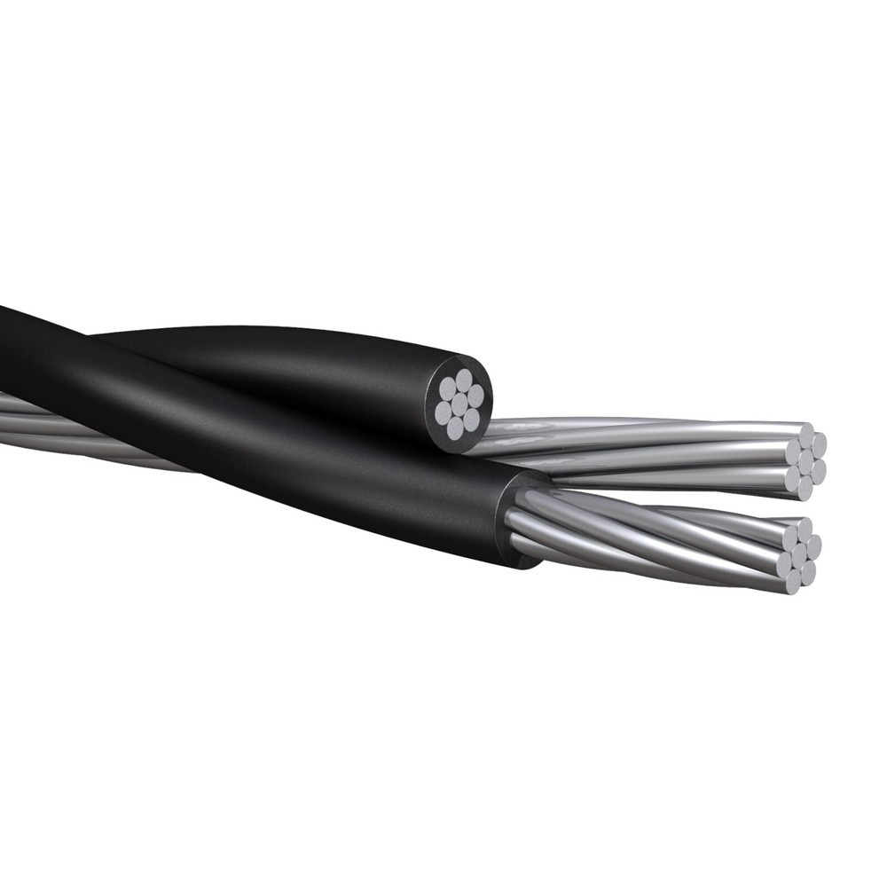 Periwinkle 4-4-4 Aluminum Overhead Service Drop Cable (115 Amp) 600V