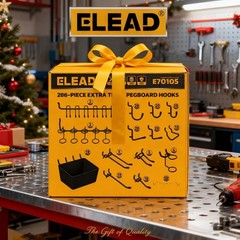Extra Thick Pegboard Hooks 286 Piece Heavy Duty 1/4 Inch Black Storage Tool