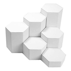 Mid Size White Leather Jewelry Display Stand Riser Set – 6 Pieces