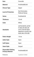 BOX OF 25 DuPont ProShield 60 Nexgen Medium Coveralls Size MD Color White
