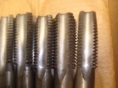 Lot of 9 Vintage Greenfield Taps 3x 1-1/2 6 NC, 3x 1-1/4 7 NC & 3x 1-1/8 7 NC