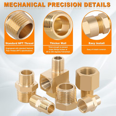 111Pcs Hose Pipe Fitting Assortment Kit, NPT Adapter, Reducer Bushing, Hex Nippl