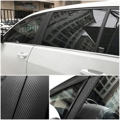 1/2″ X 30 Ft Carbon Fiber Vinyl Tape For Black Out Chrome Delete Window Trim Doo