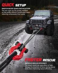 3/4″ Easy Open D Ring Shackle with Snatch Block for Off-Road Recovery