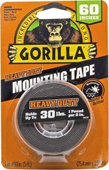 Heavy Duty Double Sided Mounting Tape, Weatherproof, 1″ x 60″, Black, 1EA