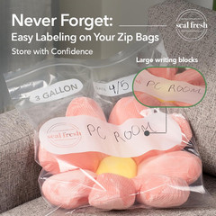 3 Gallon Plastic Storage Bags – 16″ X 18″ (15 Count) – Clear Jumbo Zip Bags