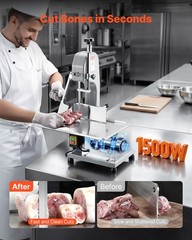 VEVOR Commercial Electric Meat Bandsaw 1100/1500W Bone Saw Frozen Bones & Meat