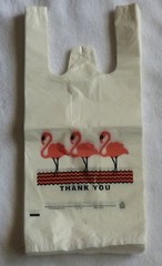 Lot 200 Flamingo Thank-you T-shirt Bags (11.5×6.5×21 -13 Mic) Large size