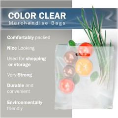 Clear Merchandise Plastic Shopping Bags – 100 Pack 20 x 20 with 2 mil Thick Extr