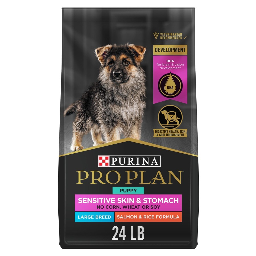 Purina Pro Plan Sensitive Skin and Stomach Large Breed Puppy Food Salmon, 24 lb